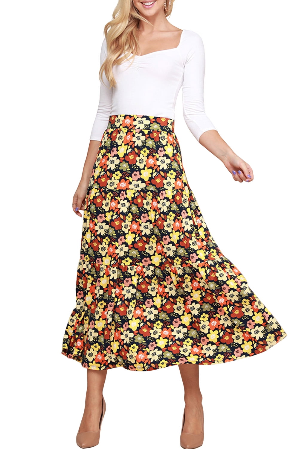 elastic waist maxi
