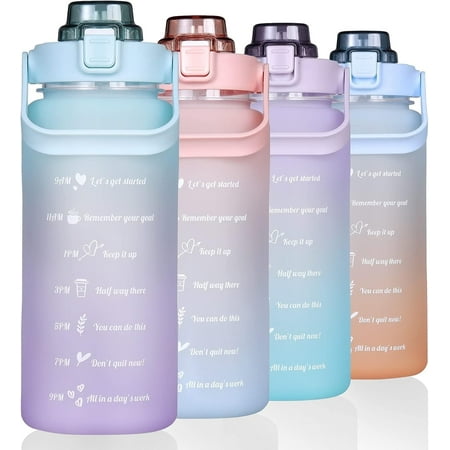 

Large Half Gallon 64 OZ Motivational Water Bottle Straw Time Marker BPA Free for Sport and Fitness