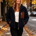 thumbnail image 6 of IUYRTFE Women's Fleece Full-Zip Hooded Jacket Winter Coat Casual Warm Outerwear with Pocket, 6 of 9