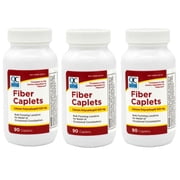 3 Pack - Quality Choice Fiber Therapy Caplets, Safe and Comfortable Constipation Relief Without The Gas and Bloating, Insolubale Fiber for Bowel Irregularity in a 90 Count Bottle of Caplets