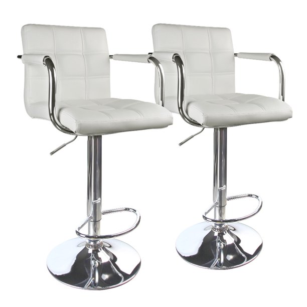 Modern Square Back Adjustable Bar Stools with armrest,Set ...
