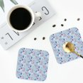 thumbnail image 4 of Honeii Animal print Leather Coaster Set of 4, ideal for safeguarding your furniture from drinks spills and effortless cleanup-Square, 4 of 6