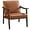 Brown, variant on RTYJGD PU Leather Accent Chair, Mid-Century Modern Armchair with Solid Wood Legs, Reading Leisure Chair with High Back for Living Room Bedroom Waiting Room, Black
