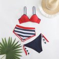 thumbnail image 4 of Summer Swimwear,Womens High Waisted Bikini Sets Drawstring Tummy Control Swimsuits Crisscross Tie Back Bathing Suit, 4 of 5