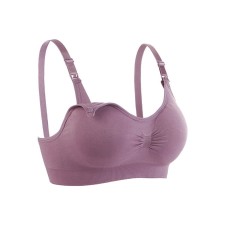 

SOOMLON Bras for Women Push Up Seamless Breathable Feeding Pajamas Bra Breathable Bra Wedding Bra Purple XL