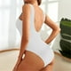 thumbnail image 3 of Gibobby Batas de baño mujeres spa Bikini de tirantes sin mangas con ondulado y espalda abierta para mujer, informal, de verano, diario, de pecho bajo(Blanco,CH), 3 of 4