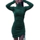 thumbnail image 3 of VISgogo - Vestido corto plisado con cordón de color sólido para mujer, informal, de manga larga VISgogo  moda, 3 of 6