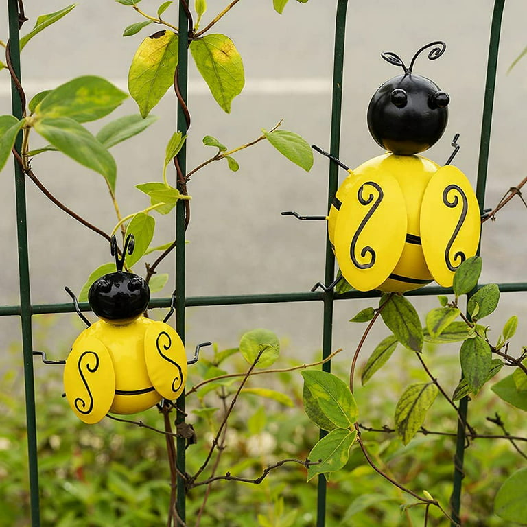 Metal Bee Wall Art Hanging Sculptures Ornaments Home Backyard Garden Yard 