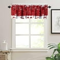 thumbnail image 5 of Merry Christmas Valance Curtains, Xmas Ball Winter Snowflakes Glitter New Year Winter Holiday Party Red Window Treatment Valances for Kitchen Living Room Bedroom, 54x18 Inch, 5 of 6