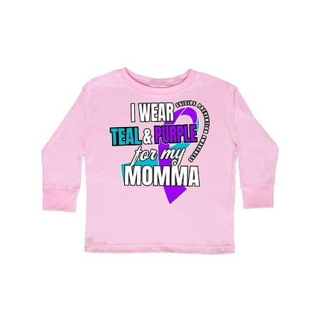 

Inktastic Suicide Prevention I Wear Teal and Purple for My Momma Gift Toddler Boy or Toddler Girl Long Sleeve T-Shirt