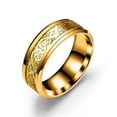 thumbnail image 3 of Unisex Dragon Ring Titanium Steel Electroplated Diamond Inlay Ring European American Design Band Ring Jewelry Gift for Men and Women, 3 of 5