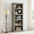 thumbnail image 2 of EastVita 67.4" Tall 5 Tier Bookcase,Farmhouse Book Shelf with Storage,Wooden Open Display Bookshelves,Grey, 2 of 8