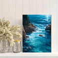 thumbnail image 2 of Ocean Waves Rocky Coastline Impasto Canvas Print Wall Art for Living Room Office Coastal Decor, 2 of 8