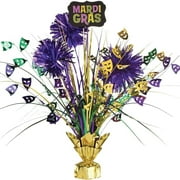 Mardi Gras Tinsel Burst 18-inch Centerpiece