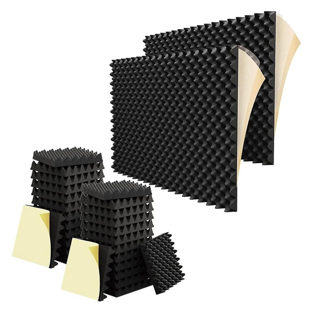 Paquete de 24 almohadillas de espuma de huevo, 1,5 x 12 x 12 pulgadas, paneles de espuma de sonido para estudio, hogar