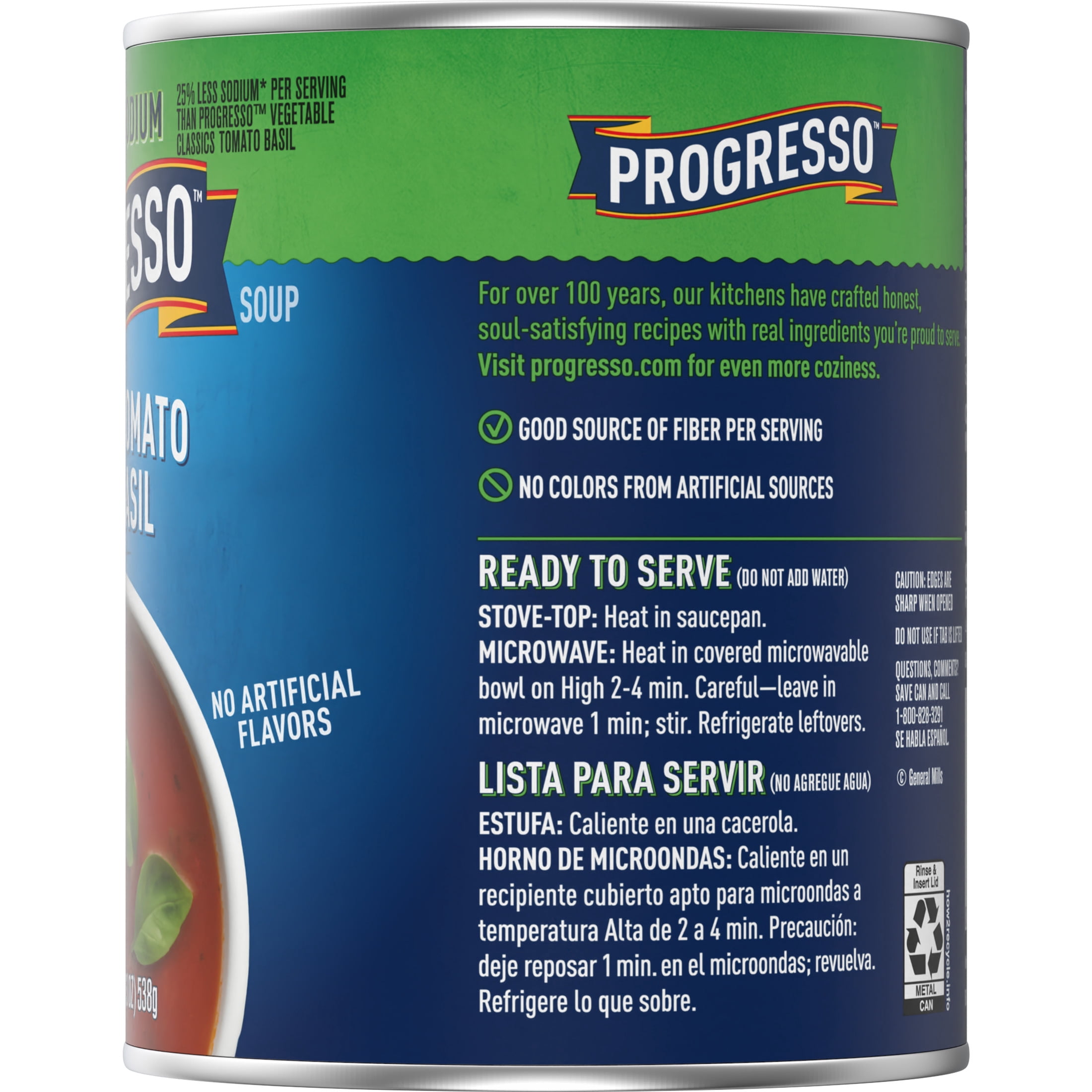 (2 pack) Progresso Reduced Sodium, Creamy Tomato with Basil Soup, Gluten Free, 19 oz