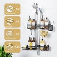 thumbnail image 4 of RGHJAR-Shower Caddy Hanging for Handheld Showerheads, Rustproof Hanging Shower Organizer with Soap Dish, Toothbrush Holder and Hooks, Over Showerhead Caddy for Bathroom, 4 of 4