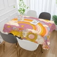 thumbnail image 2 of Yayeee Tablecloths 60" x 60" Rectangle Wrinkle Resistant Party Table Cover, Purple Retro Rainbow, 2 of 8