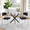 Square Dining Set of 3, variant on 3-Piece Round Glass Dining Table Set, 36" Modern Tempered Glass Kitchen Table with 2 Upholstered Chairs for Small Dining Spaces