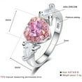 thumbnail image 2 of Miyuadkai Rings Peach Heart Claws Set Zircon Novelty Ring Water Drop Diamond Women's Ring Jewelry A 5, 2 of 7