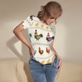thumbnail image 5 of Fotbe Funny Chicken Women's Crew Neck Short Sleeves Bodysuit Tops Round Neck Slim Sleeveless Soft Comfortable Basic-Large, 5 of 9