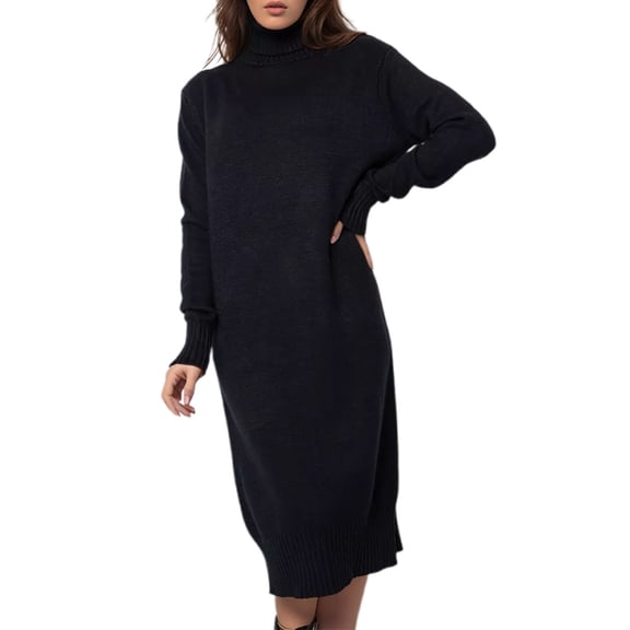 Women's Winter Maxi Sweater Dress Oversize Long Sleeve Knit Pullover Bell Loose