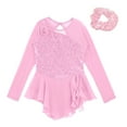 thumbnail image 4 of Yanarno Robe de Patinage Artistique à Sequins pour Filles, Robe de Danse Lyrique en Maille, Jupe de Gym, Justaucorps Rose 12, 4 of 7
