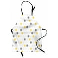 thumbnail image 1 of Grey and Yellow Apron Moroccan Style Modern Sun Beam Flowers with Rounds Dots Image, Unisex Kitchen Bib Apron with Adjustable Neck for Cooking Baking Gardening, Black and Pale Grey, by Ambesonne, 1 of 3