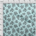 thumbnail image 2 of oneOone Cotton Poplin Baby Blue Fabric Leaves & Floral Artistic Dress Material Fabric Print Fabric By The Yard 56 Inch Wide, 2 of 4