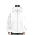 thumbnail image 4 of UngA Men's Balaclava Hoodie Fashion Double Zip Up Hoodies for Women Long Sleeve Windproof Athletic Sweatshirt with Warm Mask (White,XL), 4 of 5