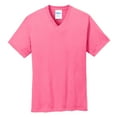 thumbnail image 5 of Yellow Rooster Men's Core Cotton/Polyester V-Neck T-Shirts Neon Pink 4XL, 5 of 6