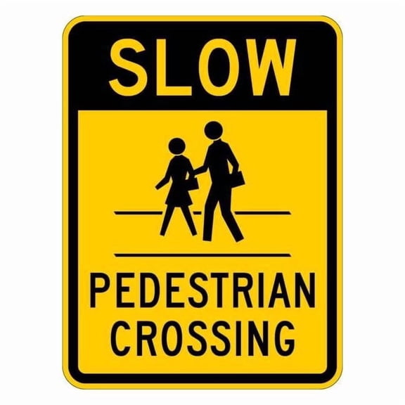 Lyle Pedestrian Crossing Traffic Sign,24"x18" TR-037-18DA