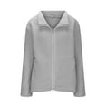 thumbnail image 4 of Lovskoo Winter Coats for Women Fuzzy Fleece Jackets Solid Zip Up Coats Long Sleeve Fuzzy Stand Collar Jacket Outerwear with Pockets Gray, 4 of 7
