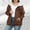 Brown, variant on Womens Jackets Casual Fleece Love Heart Full Zip Outerwear Pockets Long Sleeve Loose Fit Windbreaker with Hood Coat for Women