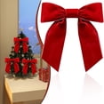 thumbnail image 2 of Red Velvet Bows 5 Pieces Pre-Tied Decorative Bow Set for Christmas Holiday Gift Wrapping Wreath Tree Decoration, 4.92 inch Festive Ribbon Ornament, 2 of 3