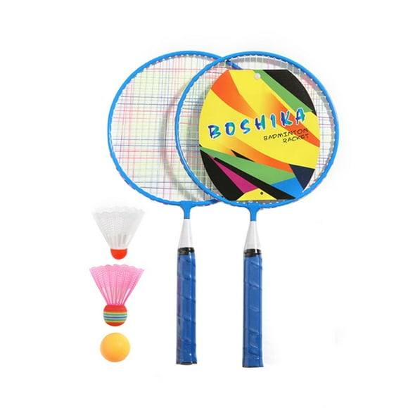 UPGRATOR 1Set Blue Badminton Racket and Balls Lightweight Outdoor School Sports Set