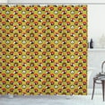 thumbnail image 1 of Ambesonne Panda Shower Curtain, Japanese Themed Animal Print, 69"Wx70"L, Yellow Green and Vermilion, 1 of 2