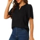 thumbnail image 4 of BLUSAS V DE INSPIRACIÓN CHIC PARA MUJERES, CAMISAS CASUAL ELEGANTES, CAMISAS CON BOTONES, ROPA DE TRABAJO, CAMISETAS DE MANGA CORTA, NEGRO, TAMAÑO XS, 4 of 6