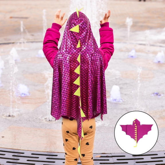 TABLZONE Rosy Dinosaur Costume Cape Decorative Cosplay Cape for Party Dress Ups and Special Events