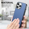 thumbnail image 4 of Case Designed for iPhone 13, Fabric Texture Back +TPU Frame, Luxury Ultra Slim Shockproof Drop Protective Lightweight Anti-Slip Anti-Scratch Back Case Cover for iPhone 13, Blue, 4 of 9
