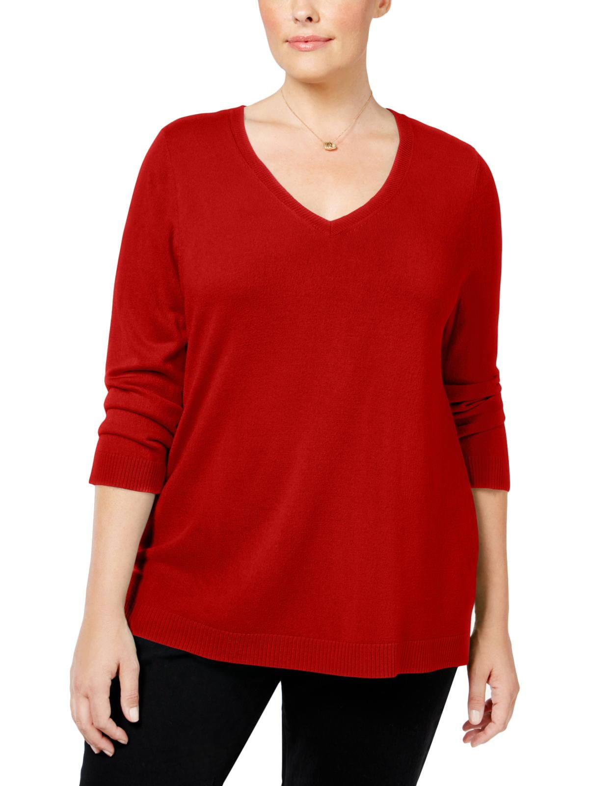 women's plus size red sweater