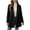 Black, variant on Women's Peter Pan Collar A-Line Cape Coat, Short Wool Blend Swing Jacket with Double Buttons