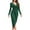 Green, variant on Dgankt Cocktail Dresses for Women Casual Bodycon Solid V Neck Long Sleeve Twist Front Ruched Slit Midi Wedding Guest Dresses,Sizes S-2XL