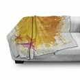thumbnail image 3 of Starfish Soft Flannel Fleece Throw Blanket, Tropical Summer Beach with Exotic Flowers Seastars Hawaii Islands Fauna, Cozy Plush for Indoor and Outdoor Use, 50" x 70", Orange Yellow Pink, by Ambesonne, 3 of 6