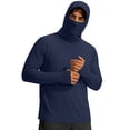 thumbnail image 4 of Mens UPF 50+ Sun Protection Jacket Hooded Long Sleeve Lightweight Quick Dry Fashion Athletic Top with Pockets and Thumb Hole Navy XL, 4 of 8
