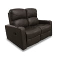 thumbnail image 2 of Love Seat ConfortoPiel de piel genuina doble reclinable con Porta Vasos, 2 of 5