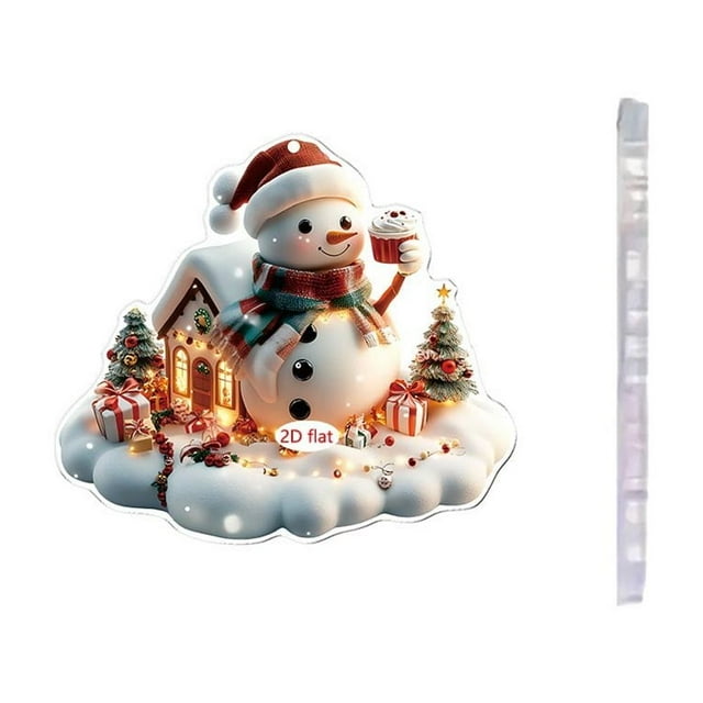Llavero de muñeco de nieve de Santa Claus de Navidad | Colgante Acrílico 2D Clásico | Adorno festivo del espejo retrovisor del coche | Decoración navideña vibrante y duradera | Idea de regalo