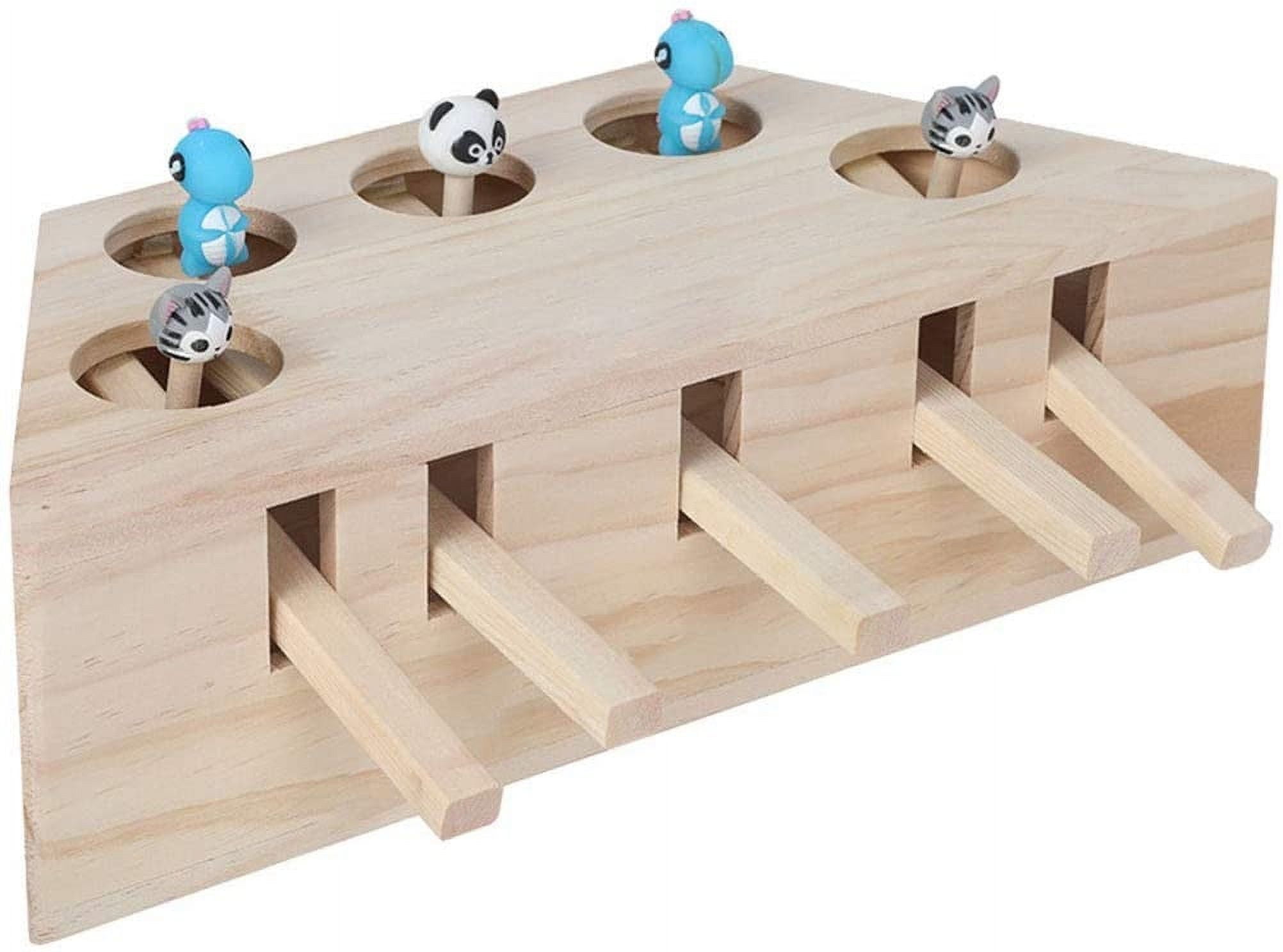 Interactive Cat Toy with Automatic Pop-Up Mole Design for Scratching & Play – Self-Entertainment Kitten Activity Board for Indoor Use, 12×8×4 Inches