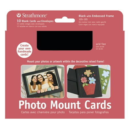 UPC: 0012017701955 | Strathmore Photo Mount Cards  5in x 7in  Black Embossed  10/Pkg.