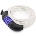thumbnail image 2 of Wideskall 72" inch Extra Long Heavy Duty 12mm Cable Self Coiling 4-digit Combination Bicycle Bike Lock with Mount (Clear), 2 of 6